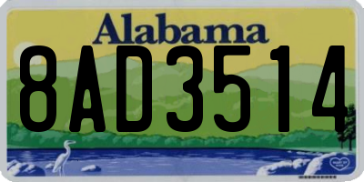 AL license plate 8AD3514
