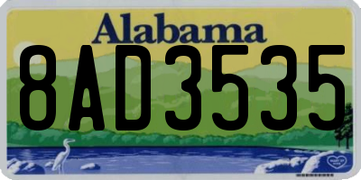AL license plate 8AD3535