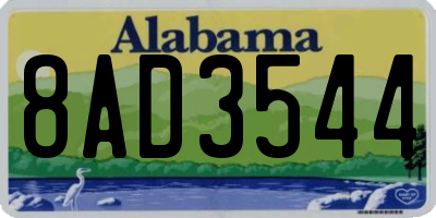 AL license plate 8AD3544