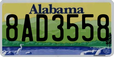 AL license plate 8AD3558