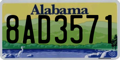 AL license plate 8AD3571