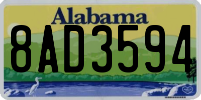 AL license plate 8AD3594