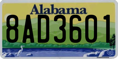 AL license plate 8AD3601