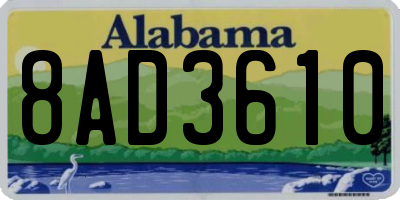 AL license plate 8AD3610