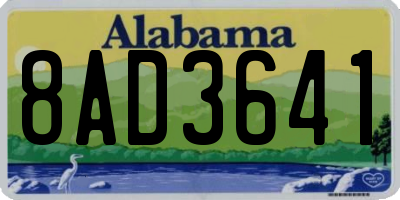 AL license plate 8AD3641
