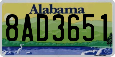 AL license plate 8AD3651