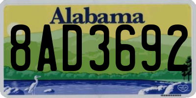 AL license plate 8AD3692