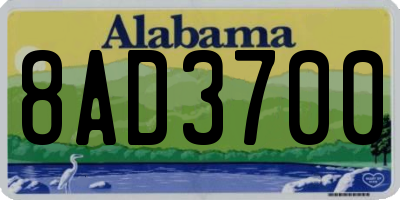 AL license plate 8AD3700