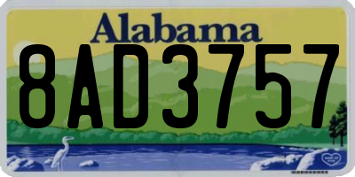 AL license plate 8AD3757