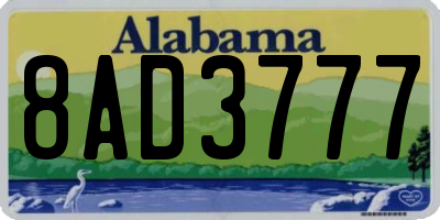 AL license plate 8AD3777
