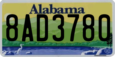 AL license plate 8AD3780
