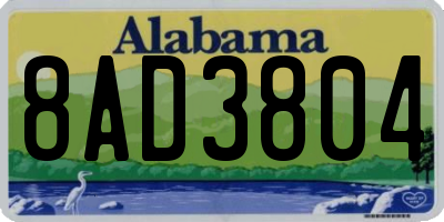 AL license plate 8AD3804