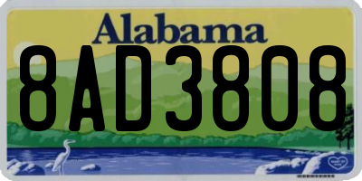 AL license plate 8AD3808