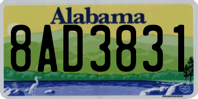 AL license plate 8AD3831