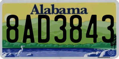 AL license plate 8AD3843