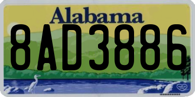 AL license plate 8AD3886