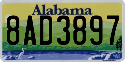 AL license plate 8AD3897