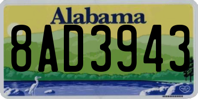 AL license plate 8AD3943