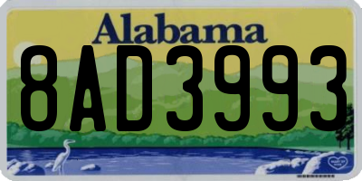 AL license plate 8AD3993