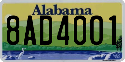 AL license plate 8AD4001