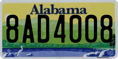 AL license plate 8AD4008