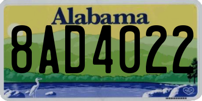 AL license plate 8AD4022