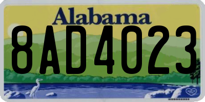AL license plate 8AD4023