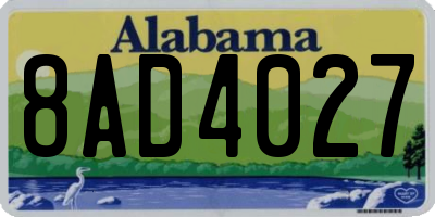 AL license plate 8AD4027