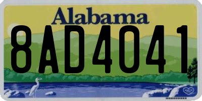 AL license plate 8AD4041