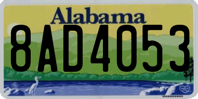 AL license plate 8AD4053
