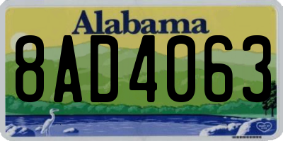 AL license plate 8AD4063