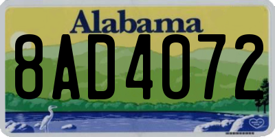 AL license plate 8AD4072