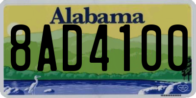 AL license plate 8AD4100