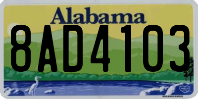 AL license plate 8AD4103