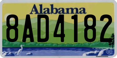 AL license plate 8AD4182