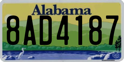 AL license plate 8AD4187