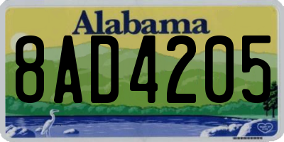 AL license plate 8AD4205