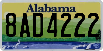 AL license plate 8AD4222