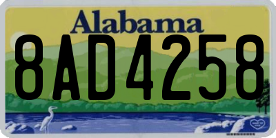 AL license plate 8AD4258