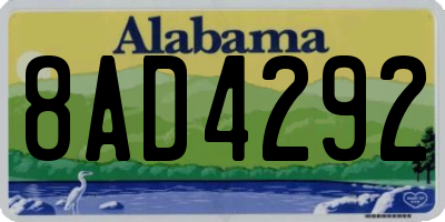 AL license plate 8AD4292