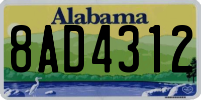 AL license plate 8AD4312