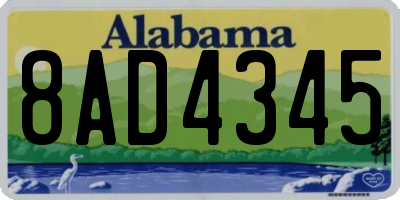 AL license plate 8AD4345