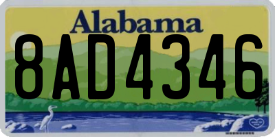 AL license plate 8AD4346