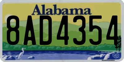 AL license plate 8AD4354