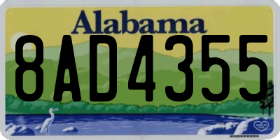 AL license plate 8AD4355
