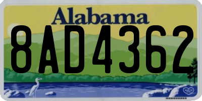 AL license plate 8AD4362