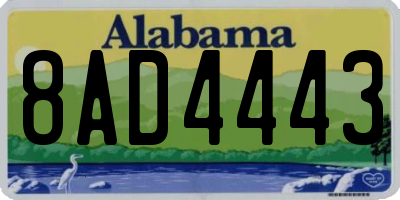 AL license plate 8AD4443