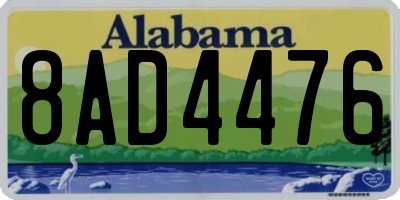 AL license plate 8AD4476