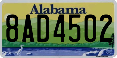 AL license plate 8AD4502