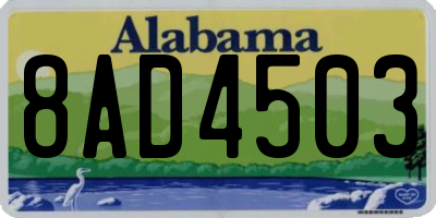 AL license plate 8AD4503